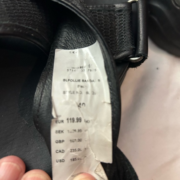 NWT SELECTED FEMME Nollie Chunky Sandals Leather Platform Black 40 US 9 - Picture 13 of 14